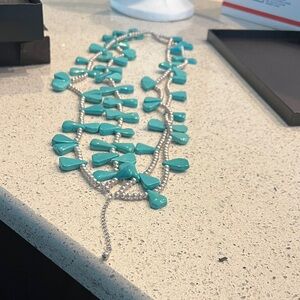 Turquoise Beaded Necklace//VINTAGE